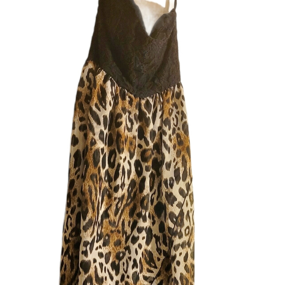 Papaya High Low Cheetah Print Long Dress